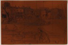 Etching plate: Black Lion Wharf, 1859. Creator: James Abbott McNeill Whistler