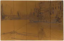 Etching plate: Eagle Wharf (Tyzac Whiteley and Co.), 1859. Creator: James Abbott McNeill Whistler