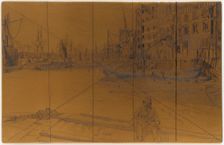 Etching plate: Eagle Wharf (Tyzac Whiteley and Co.), 1859. Creator: James Abbott McNeill Whistler