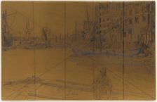 Etching plate: Eagle Wharf (Tyzac Whiteley and Co.), 1859. Creator: James Abbott McNeill Whistler