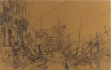 Etching plate: Limehouse, 1859. Creator: James Abbott McNeill Whistler