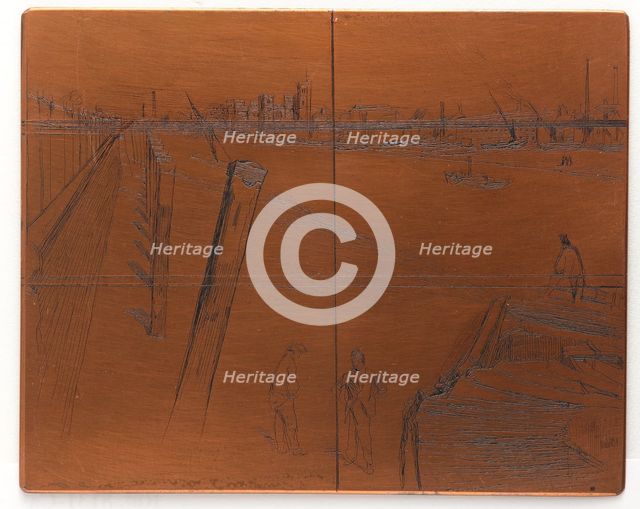 Etching plate: Millbank, 1861. Creator: James Abbott McNeill Whistler.