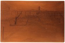 Etching plate: Old Hungerford Bridge, 1861. Creator: James Abbott McNeill Whistler