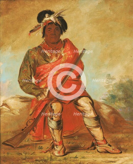 Eteh-ée-fix-e-co, Deer Without a Heart, a Chief, 1838. Creator: George Catlin.