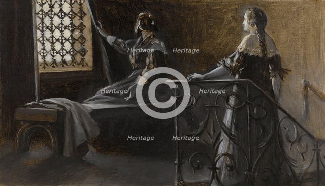 Ethel and the veiled woman, c1889. Creator: Guillaume Albert Demarest.