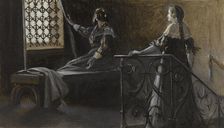 Ethel and the veiled woman, c1889. Creator: Guillaume Albert Demarest