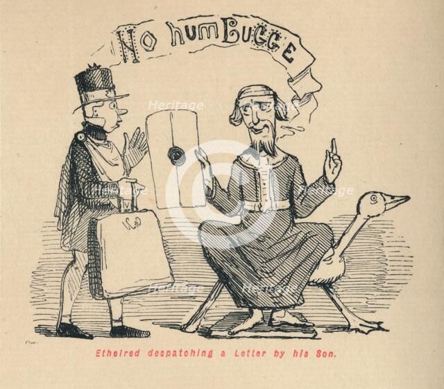 'Ethelred despatching a Letter by his Son', c1860, (c1860). Artist: John Leech.