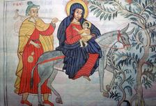 Ethiopian illustration of the Flight into Egypt, 1664