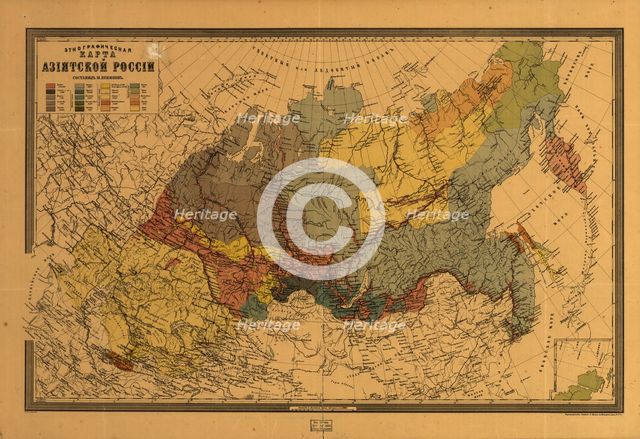 Ethnographic map of Asiatic Russia, (187-?). Creator: Mikhail Veniukov.