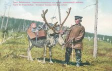 Ethnic Orochen on the Taiga, Transporting a Child, 1904-1917. Creator: Unknown