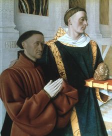 Etienne Chevalier and St Stephen c1450. Artist: Jean Fouquet