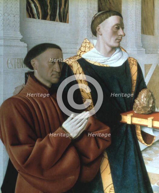 'Etienne Chevalier and St Stephen', c1450. Artist: Jean Fouquet