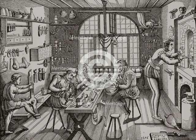 Etienne Delaune, Goldsmith's Workshop, 1877.  Creator: Etienne Delaune.