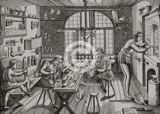 Etienne Delaune, Goldsmith's Workshop, 1877.  Creator: Etienne Delaune.
