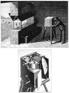 Etienne Jules Marey (1830-1903), with cine camera, 1903. Creator: Unknown