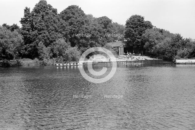Eton Boys Rowing on the River Thames at Eton, Berkshire, c1945-c1965. Artist: SW Rawlings