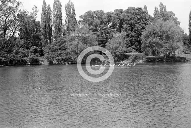 Eton boys rowing on the River Thames, Eton, Berkshire, c1945-c1965. Artist: SW Rawlings