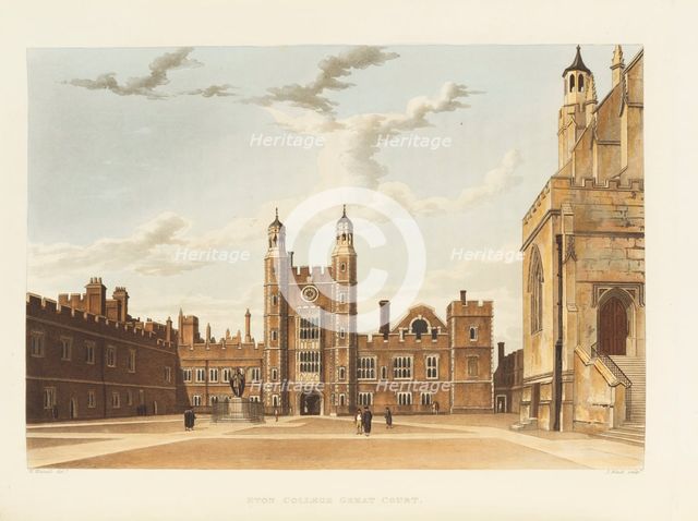 Eton College Great Court, 1816. Creator: Westall, William (1781-1850).