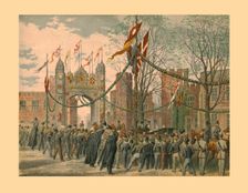 Eton School and the Boy's Arch 1863. Creator: Unknown