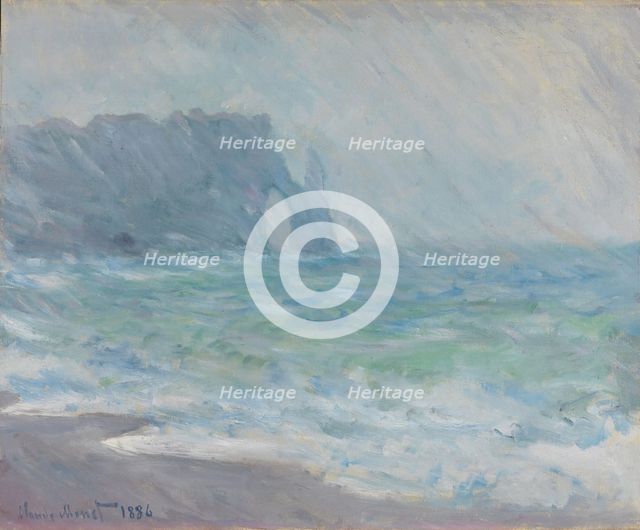 Étretat in the Rain, 1886. Creator: Claude Monet.