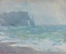 Étretat in the Rain, 1886. Creator: Claude Monet