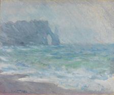 Étretat in the Rain, 1886. Creator: Claude Monet