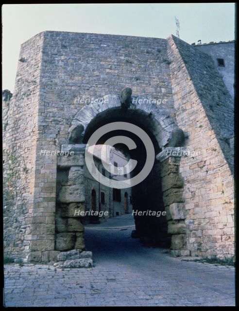 Etruscan Gate, entrance to the city in Volterra.