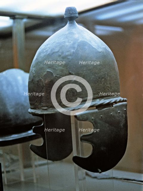 Etruscan helmet.