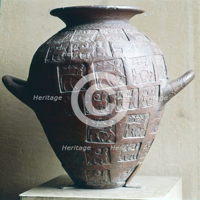 Etruscan Jar stamped with Centaurs and winged lions, 6th century BC. Artist: Unknown.