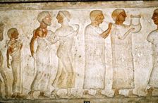 Etruscan Sarcophagus detail, Procession with Musicians, c5th century BC-4th century BC