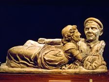Etruscan sarcophagus in terracotta with the image of the deceased
