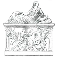 Etruscan Sarcophagus, presented to the British Museum by the Marquis of Northampton, 1850. Creator: Unknown