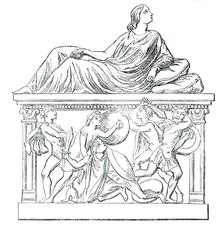 Etruscan Sarcophagus, presented to the British Museum by the Marquis of Northampton, 1850. Creator: Unknown