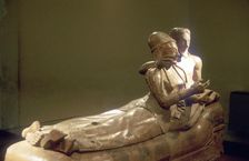 Etruscan sarcophagus with reclining couple, Cerveteri, Italy, 6th century BC