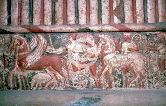 Etruscan relief from a temple in Rome, 16th century. Artist: Unknown