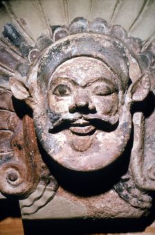 Etruscan Terracotta Antefix, Head of Silenus, from sanctuary of Portonaccio, 6th-5th century BC