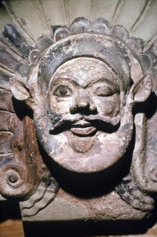 Etruscan Terracotta Antefix, Head of Silenus, from sanctuary of Portonaccio, 6th-5th century BC