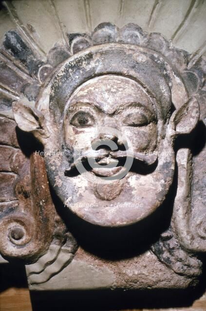 Etruscan Terracotta Antefix, Head of Silenus, from sanctuary of Portonaccio, 6th-5th century BC. Artist: Unknown.