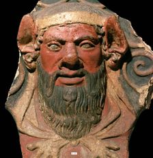 Etruscan terracotta head of a satyr