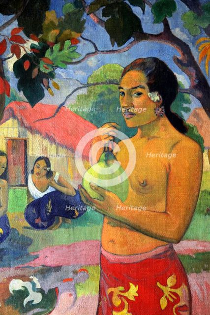 'Eu haere ia oe (Woman Holding a Fruit. Where Are You Going?)', 1893.  Artist: Paul Gauguin