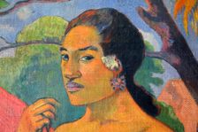 Eu haere ia oe (Woman Holding a Fruit. Where Are You Going?) 1893. Artist: Paul Gauguin
