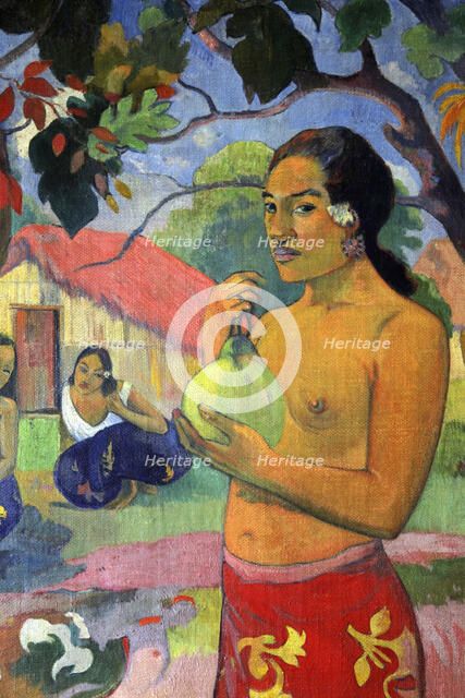 'Eu haere ia oe (Woman Holding a Fruit. Where Are You Going?)', 1893.  Artist: Paul Gauguin
