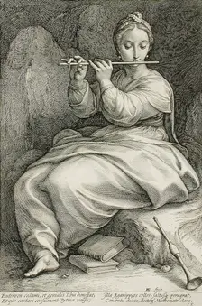 Euterpe, 1592. Creator: Hendrik Goltzius