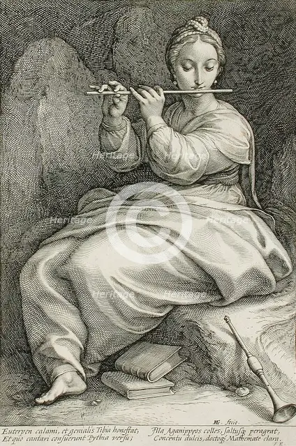 Euterpe, 1592. Creator: Hendrik Goltzius.