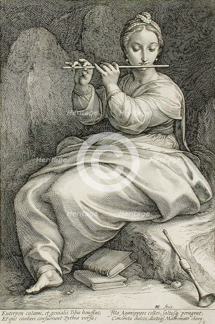 Euterpe, 1592. Creator: Hendrik Goltzius.