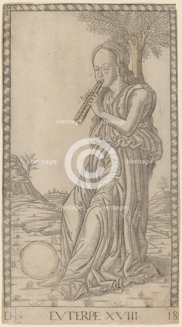 Euterpe, c. 1465. Creator: Master of the E-Series Tarocchi.