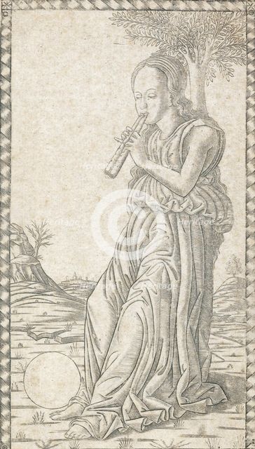 Euterpe (Euterpe XVIII), ca. 1465-67. Creator: Master of the E-Series Tarocchi.