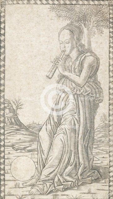 Euterpe (Euterpe XVIII), ca. 1465-67. Creator: Master of the E-Series Tarocchi.