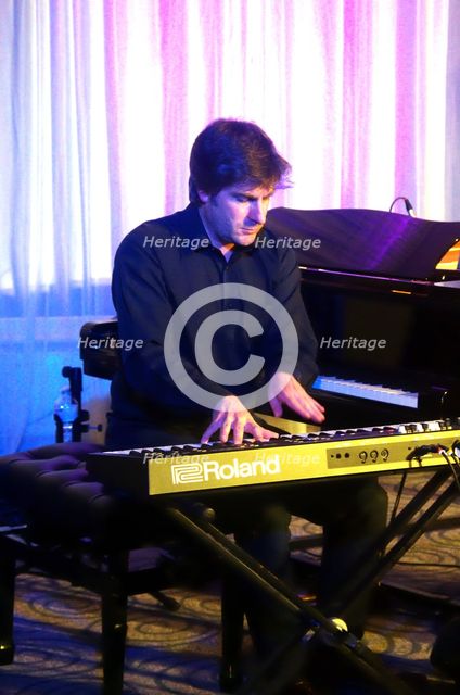 Euan Stevenson, Georgia Cecile Quartet, Watermill Jazz Club, Dorking, Surrey, 7 October 2025. Creator: Brian O'Connor.