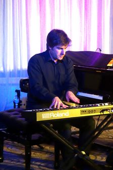 Euan Stevenson, Georgia Cecile Quartet, Watermill Jazz Club, Dorking, Surrey, 7 October 2025. Creator: Brian O'Connor